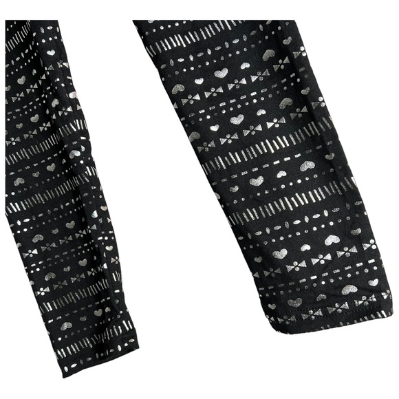 NEW Shosho Girls Black Leggings with silver designs w/ Halloween socks Sz 10/12 - Picture 3 of 5